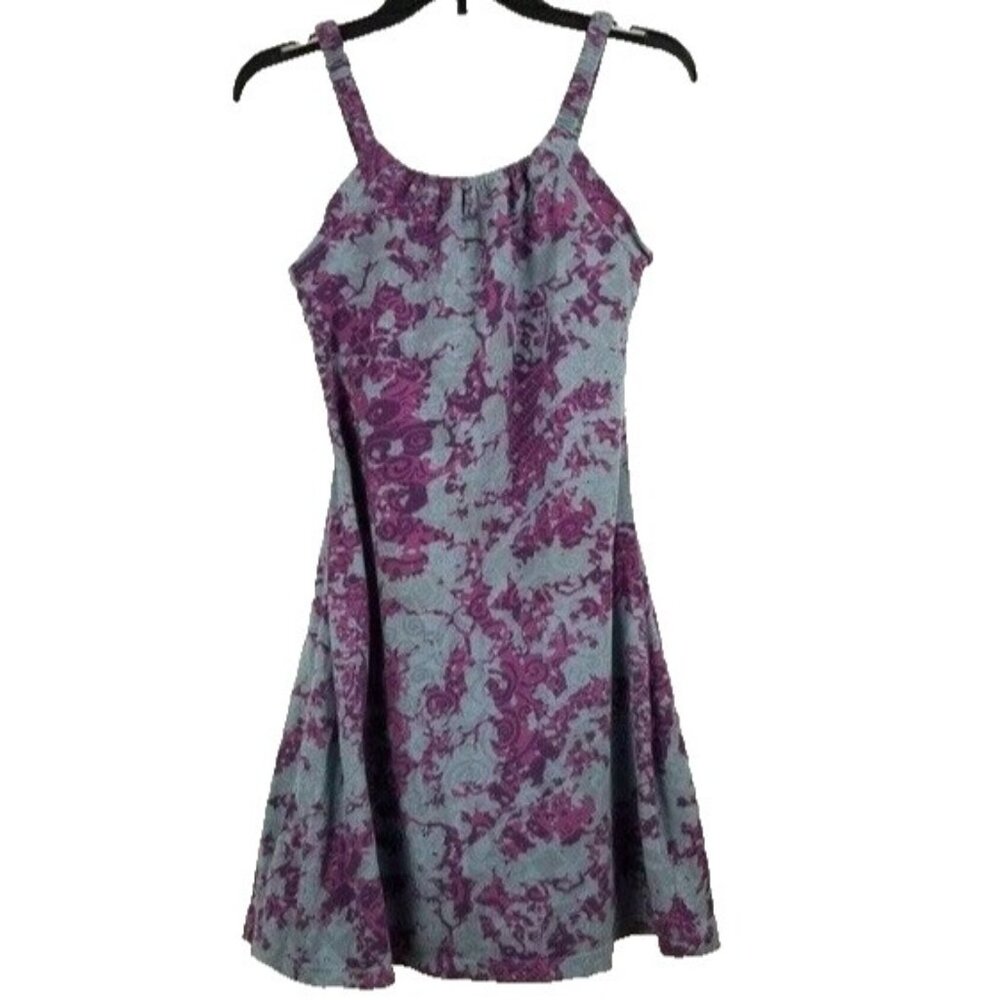 Vintage Ojai Womens Active‎ Dress Small Purple Blue Tie Dye Sleeveless Hippie